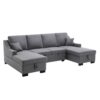 Upholstery Sleeper Sectional Sofa with Storage Chaise