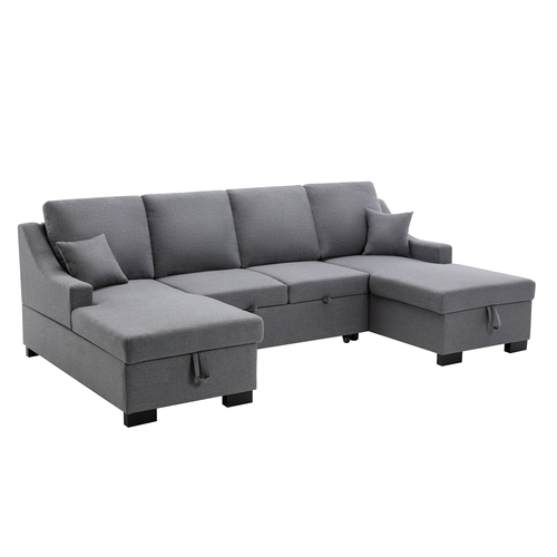 Upholstery Sleeper Sectional Sofa with Storage Chaise