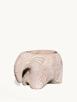 Handmade Terracotta Elephant Pot - Folk Design