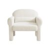 Modern Boucle Accent Chair with Lumbar Pillow for Living Room