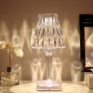 Rose Crystal Table Lamp, USB Charging, Bedside Romantic Night Light,
