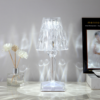 Rose Crystal Table Lamp, USB Charging, Bedside Romantic Night Light,