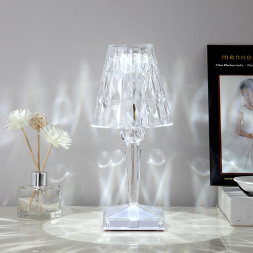 Rose Crystal Table Lamp, USB Charging, Bedside Romantic Night Light,