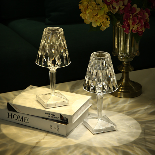 Rose Crystal Table Lamp, USB Charging, Bedside Romantic Night Light,