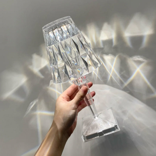 Rose Crystal Table Lamp, USB Charging, Bedside Romantic Night Light,