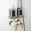 Black Crushed Glass Soap Dispenser and Toothbrush Holder Set