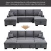 Upholstery Sleeper Sectional Sofa with Storage Chaise
