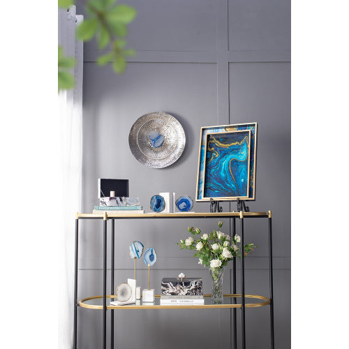 Silver Textured Oversized Disc Wall Decor for Living Room & Bedroom