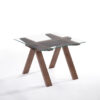 19" Walnut Wood and Glass End Table – Modern Octagonal Design