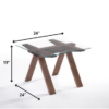 19" Walnut Wood and Glass End Table – Modern Octagonal Design