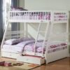 White Pine Wood Twin Over Full Bunk Bed with Storage Drawers