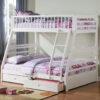 White Pine Wood Twin Over Full Bunk Bed with Storage Drawers
