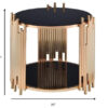 25"x25"x22" Black Glass and Gold End Table – Modern Design