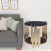 25"x25"x22" Black Glass and Gold End Table – Modern Design