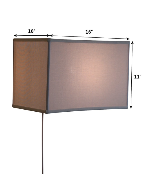 16"W Floating Shade Plug-In Wall Light, White
