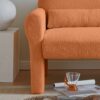 modern boucle accent chair with lumbar pillow for living room