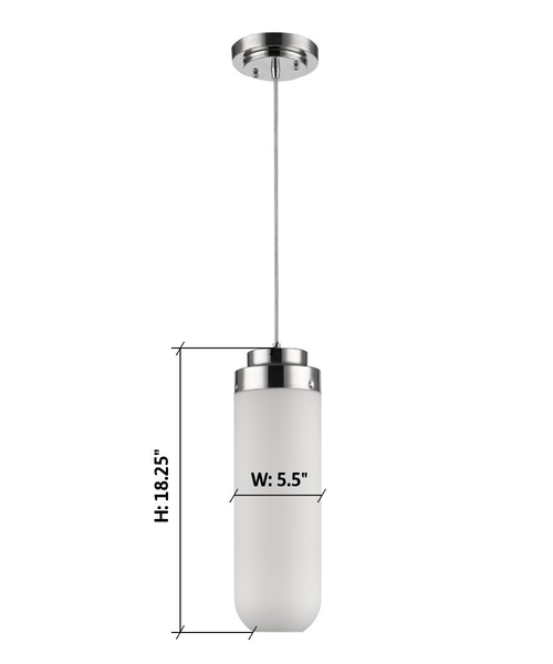 6"W Solar 1-Light Polished Nickel Pendant Light