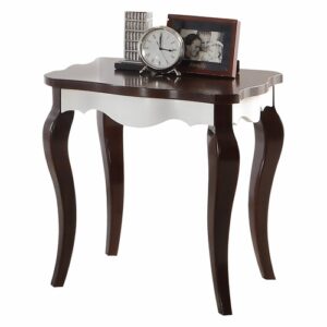 Walnut White Wood End Table  | Handcrafted Design | 24"x22"x24"