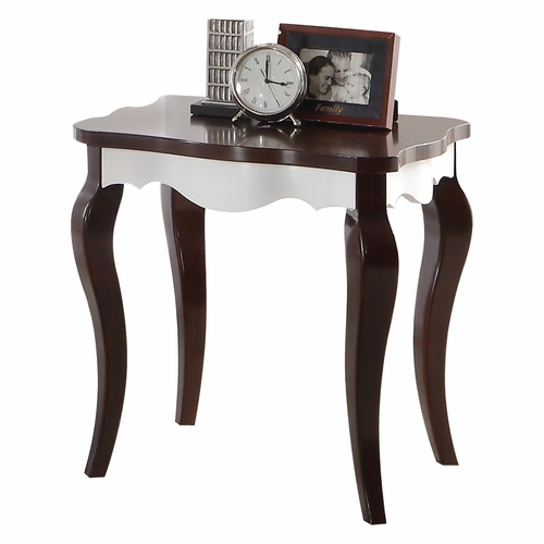 Walnut White Wood End Table  | Handcrafted Design | 24"x22"x24"