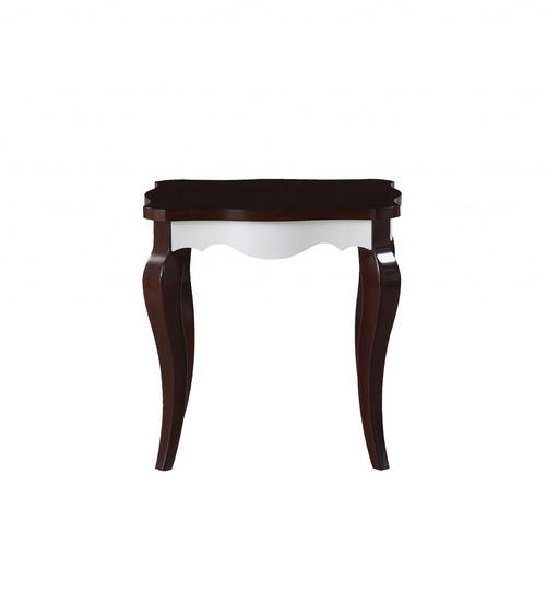 Walnut White Wood End Table  | Handcrafted Design | 24"x22"x24"