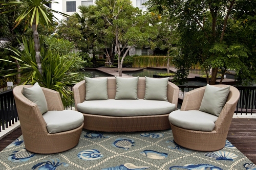 Grey Seaside UV Treated Indoor Outdoor Rug - 5'x7'