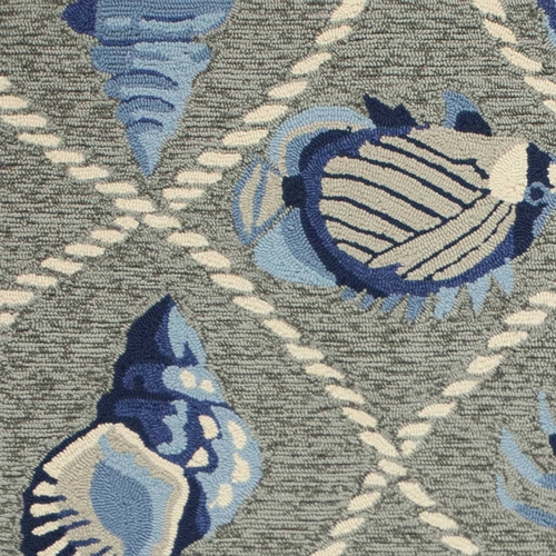 Grey Seaside UV Treated Indoor Outdoor Rug - 5'x7'