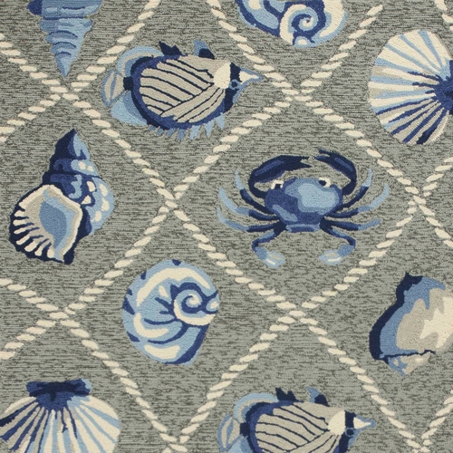 Grey Seaside UV Treated Indoor Outdoor Rug - 5'x7'