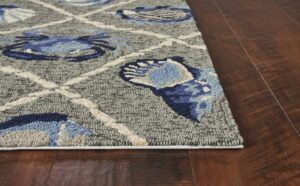 Grey Seaside UV Treated Indoor Outdoor Rug - 5'x7'