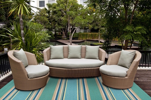 Ocean Stripes UV Treated Indoor Outdoor Rug - 5'x7'
