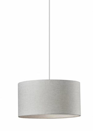 Burlap Drum Pendant Lamp - Light Brown Fabric Shade