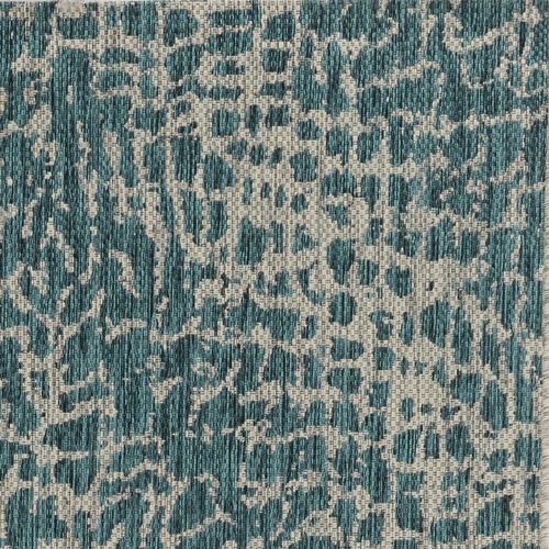8-inch Teal Machine Woven UV Treated Animal Print Rug