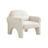 Modern Boucle Accent Chair with Lumbar Pillow for Living Room