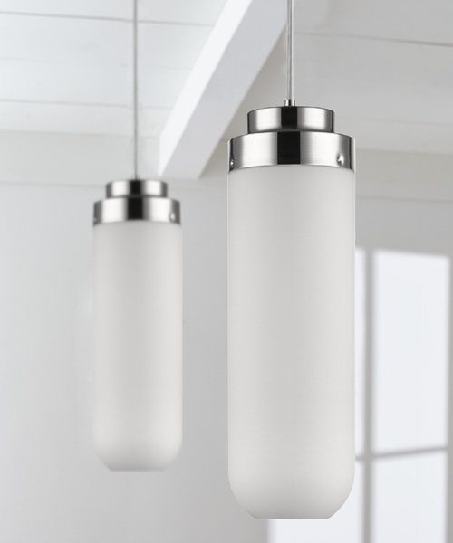 6"W Solar 1-Light Polished Nickel Pendant Light