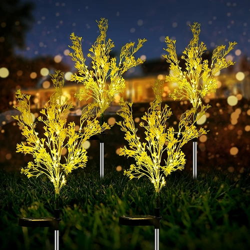 2Pcs Solar Canola Flower Lights for Garden Christmas Decor