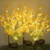 2Pcs Solar Canola Flower Lights for Garden Christmas Decor