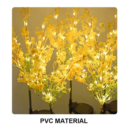 2Pcs Solar Canola Flower Lights for Garden Christmas Decor