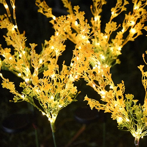2Pcs Solar Canola Flower Lights for Garden Christmas Decor