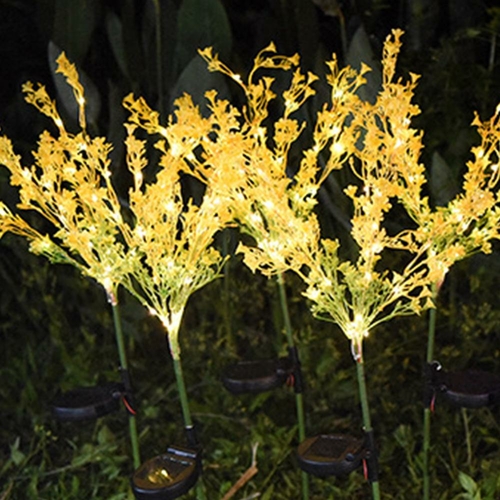 2Pcs Solar Canola Flower Lights for Garden Christmas Decor