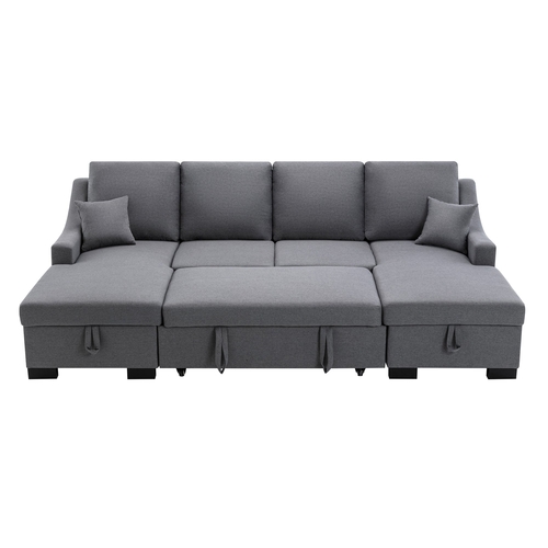 Upholstery Sleeper Sectional Sofa with Storage Chaise