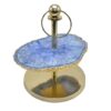 1-Layer Display Stand with Gold Finish and Gemstone Top