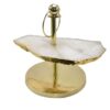 1-Layer Display Stand with Gold Finish and Gemstone Top