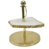 1-Layer Display Stand with Gold Finish and Gemstone Top