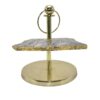 1-Layer Display Stand with Gold Finish and Gemstone Top