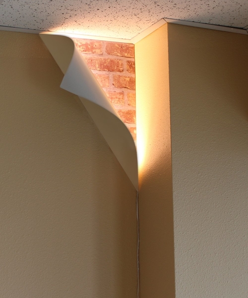 18"H Big Reveal LED Corner Light with Curved Metal Design