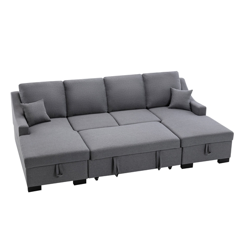 Upholstery Sleeper Sectional Sofa with Storage Chaise