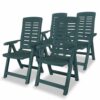 Reclining Garden Chairs 2 pcs Plastic White Weather Resistant