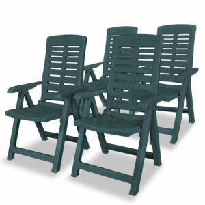 Reclining Garden Chairs 2 pcs Plastic White Weather Resistant