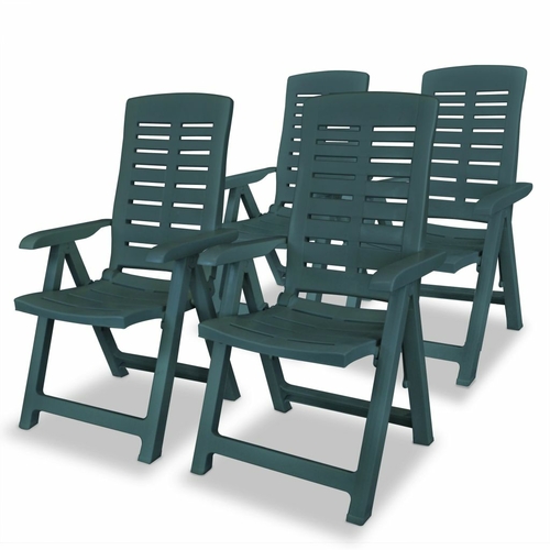 Reclining Garden Chairs 2 pcs Plastic White Weather Resistant