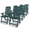 Reclining Garden Chairs 2 pcs Plastic White Weather Resistant