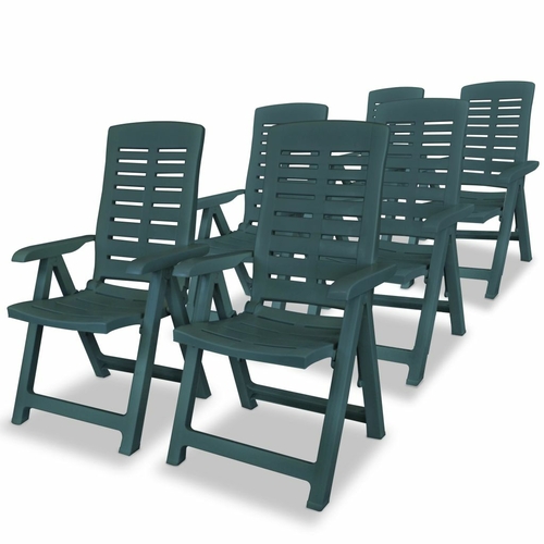 Reclining Garden Chairs 2 pcs Plastic White Weather Resistant